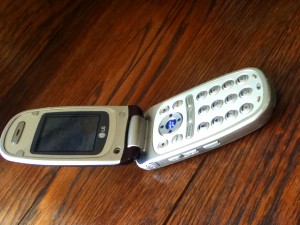 An awkward sideways view of my ghetto phone. Otherwise known as "drug-dealer phone."